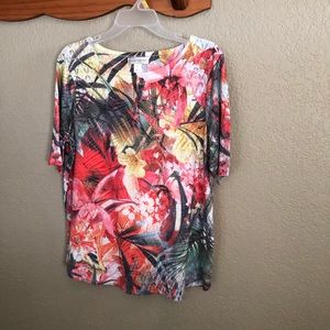 Christopher & Banks XL Short Sleeve Floral Top